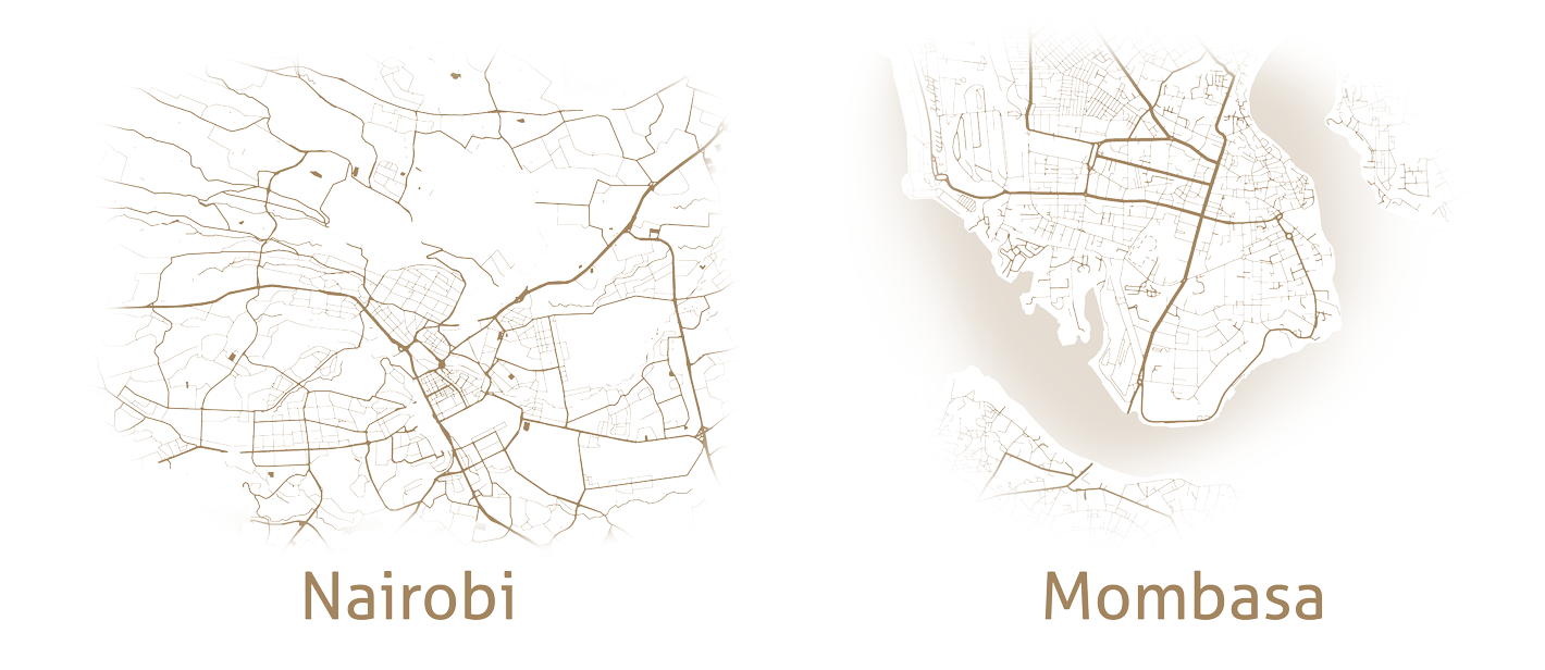 SMB Properties developments map - luxury apartments in kenya; apartments in mombasa and nairobi; plots for sale in mombasa